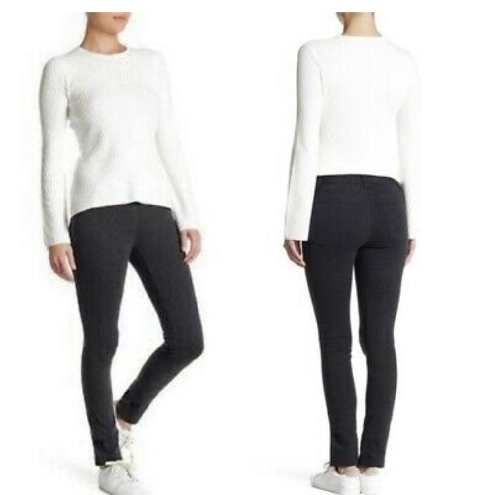 Theory Elly Rave Charcoal Gray Stretchy Pull on Ponte Pants